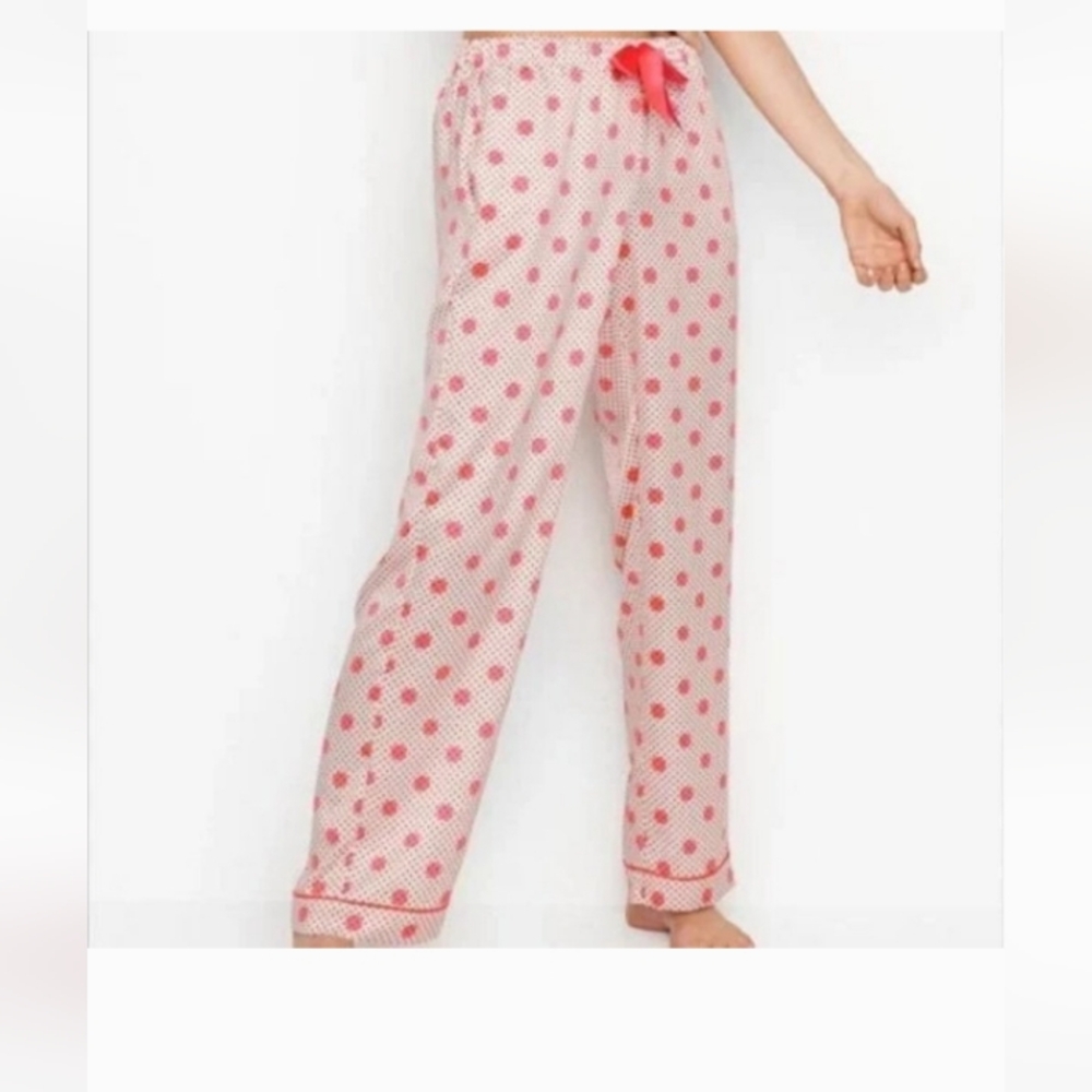Victoria's Secret Orange Neon polka dot silky lightweight Pajama pants